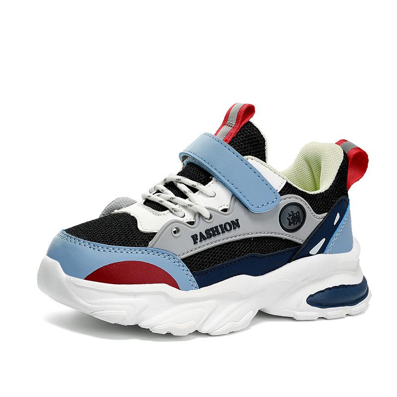 Oddychające, obrotowe trampki dla kolegów z klasy, chłopięce, siateczkowe, letnie, dla dzieci w wieku średnim i starszym, buty zapinane na guziki, nowość wiosna i jesień 2025, dziecięce