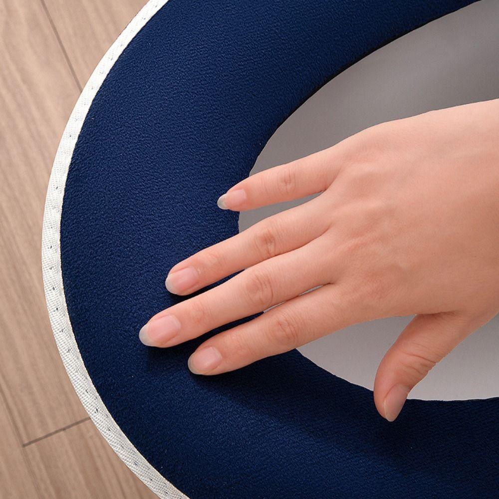 Handle Toilet Seat Cushion With Zipper Closestool Mat Reusable Plush Toilet Seat Cover  Lavatory
