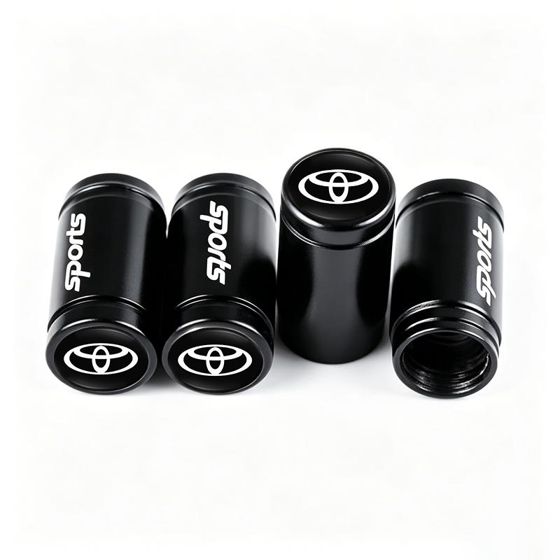 4Pcs Car Wheel Tire Valve Stem Cover Dustproof Cap For Toyota RAV4 Corolla Camry Frontier Supra C-HR Hilux Tacoma Prado Yaris