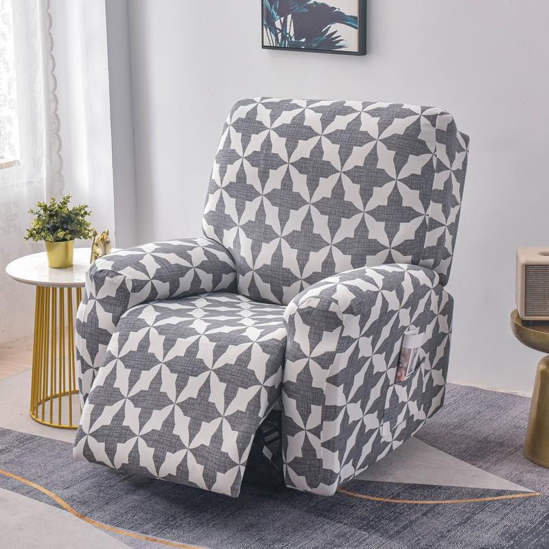 Stretch Recliner Chair Cover 4-Pieces Soft Recliner Chair Slipcover 1-Seater Sofa Couch Protector Home Decor Washable