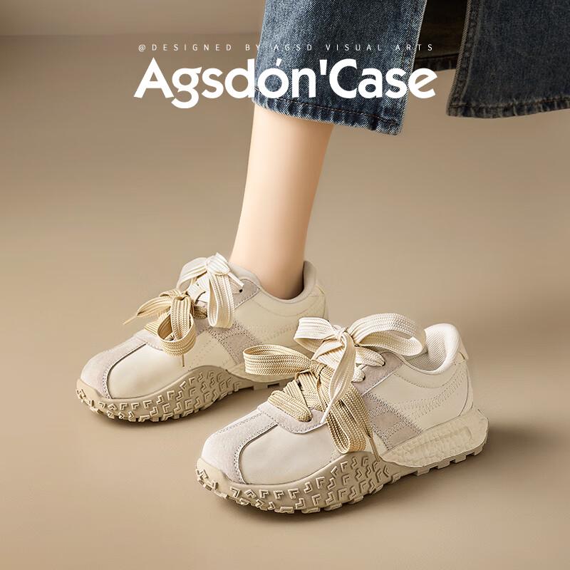 Agsdon Women s Retro Thick-Sole German Trainer Shoes 40