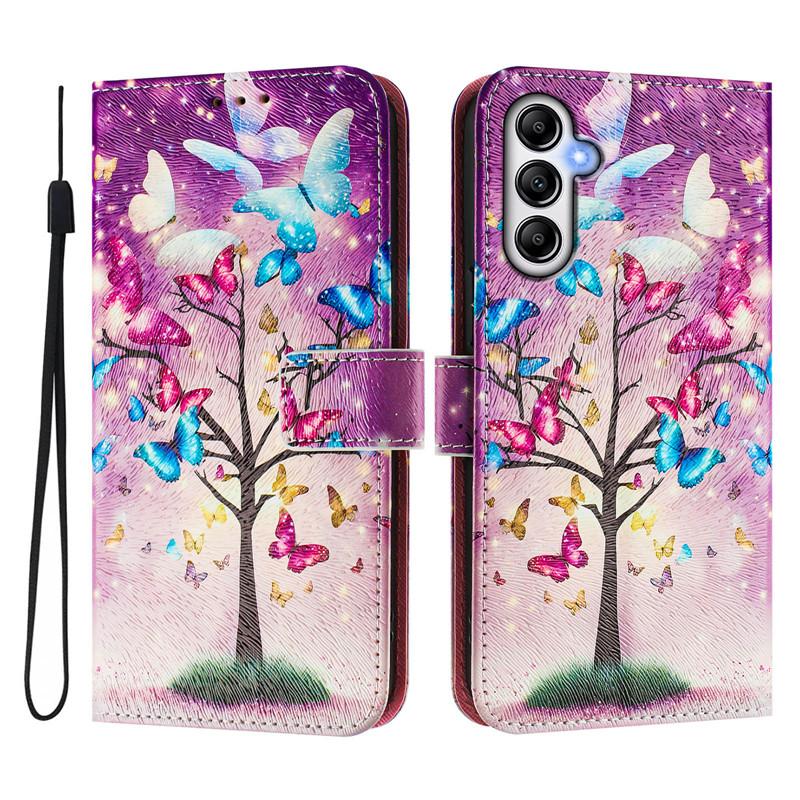 A14 Leather Phone Case For Samsung Galaxy A14 A24 4G A34 A54 5G A04E A04 Core Flip Cover Wallet Magnetic Painted Cases Cat Bear