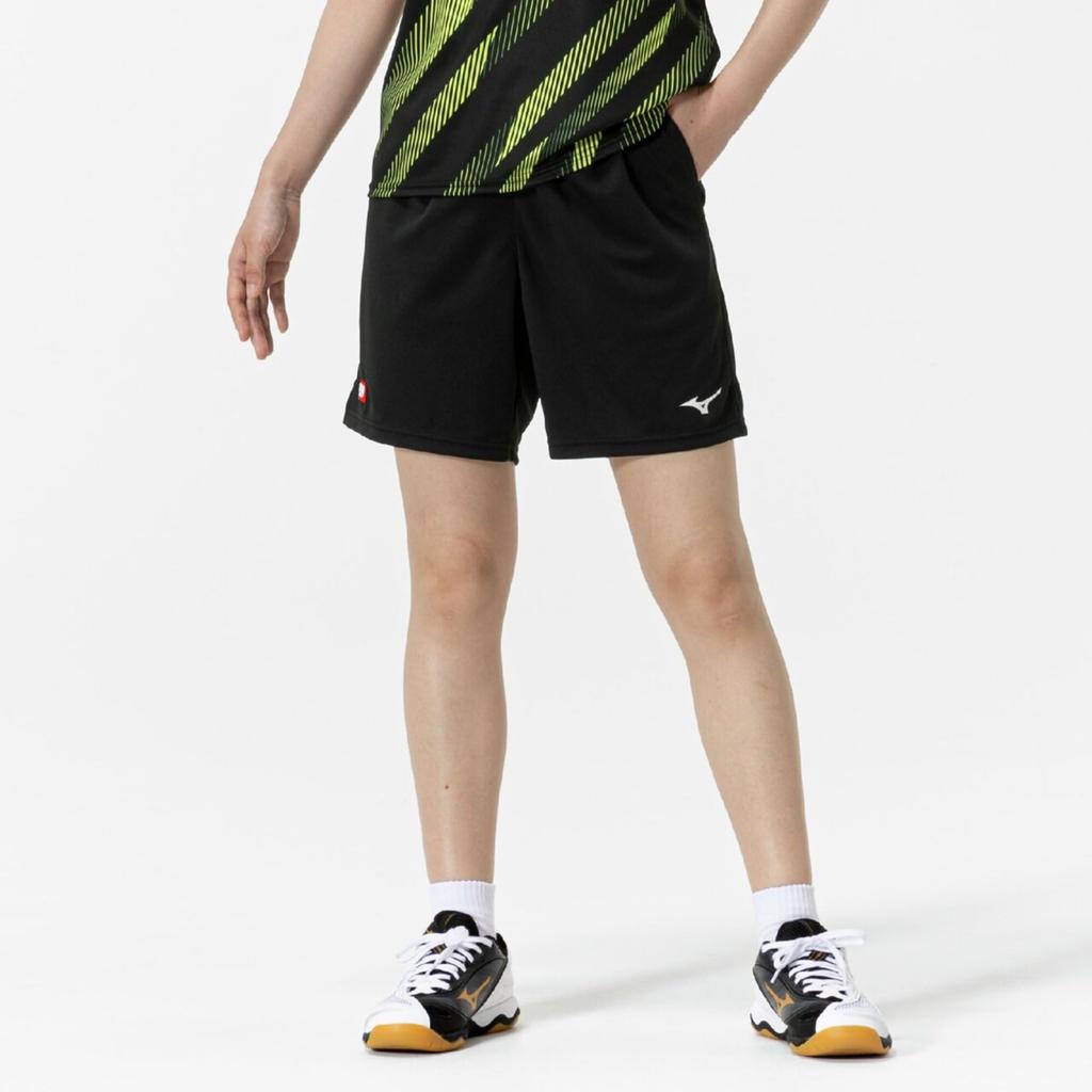 Table Tennis Game Size 82JBC202 Pants, Sweat-Wicking, Quick-Drying, Women's, Black, L,