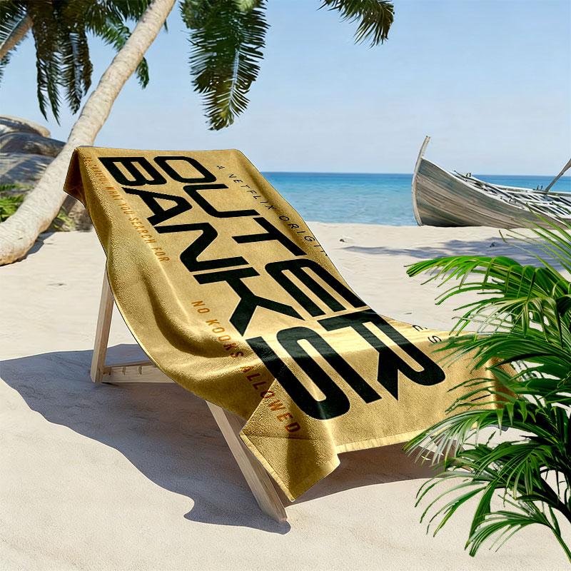 Outer Banks Poster Print Beach Towel, Large Soft Quick Dry Towel for Beach Camping Swimming