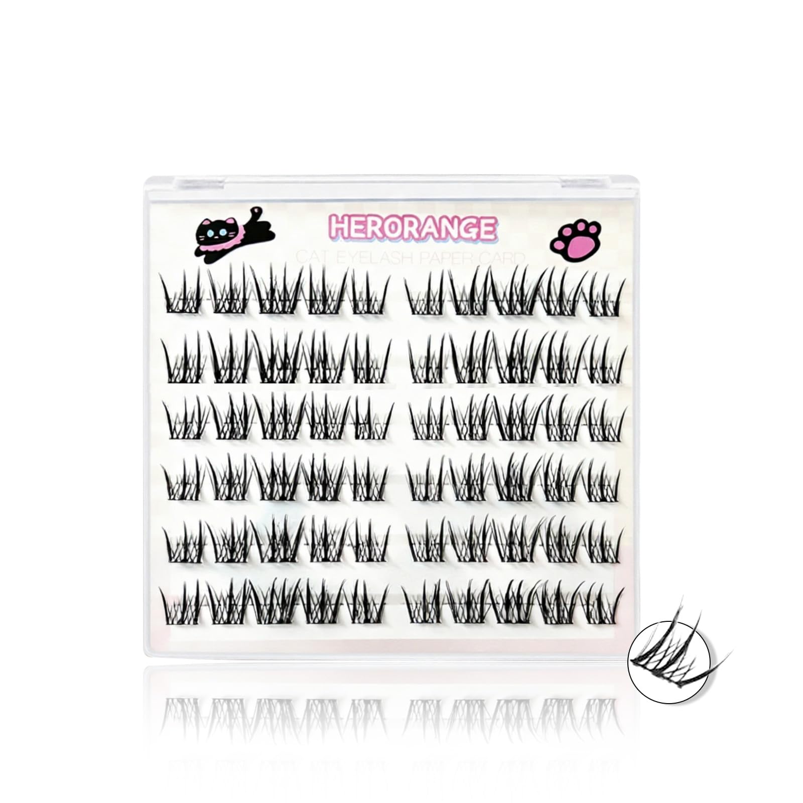 

GUERNISS Partial False Eyelashes, Clumped Lashes, Wanghong Style, Natural Enhancement, 3610 Lashes, Self-Application, 12-13mm, Clear Band,