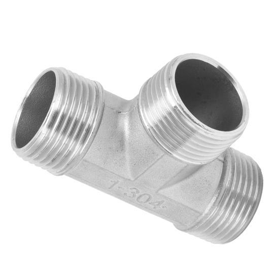 Tvarovaný konektor G1in s vnějším závitem, nerezová ocel, T-kus, hardware, potrubní armatury
