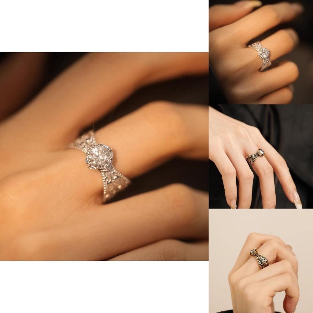 High-End Retro Zirkonia Offener Ring Für Damen Modisches Und Einzigartiges Design