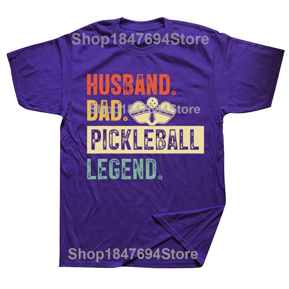 Pickleball Funny Husband Dad Legend Vintage Father's Day T Shirts Streetwear Short Sleeve Birthday Gifts T-shirt Mens Clothing