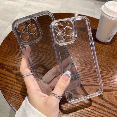 Luxury Clear Soft Silicone Phone Case For iPhone 17 16 15 14 12 11 13 Pro Max Plus 16E 17 Air Shockproof Lens Camera Protection TPU Back Cover Shell