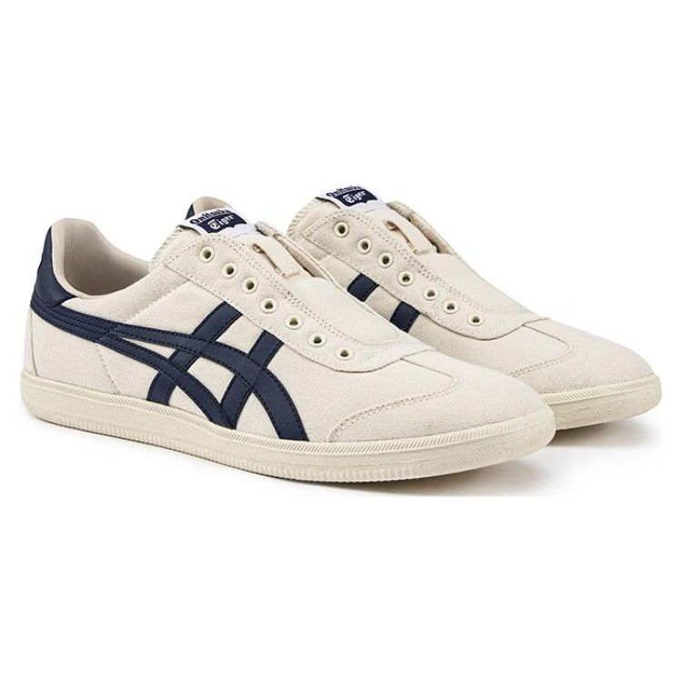 Onitsuka Tiger Tokuten Slip-On Comfortable Stylish Versatile Non-Slip Durable Low-Top Casual Shoes Unisex sneaker White Blue 1183C142-200