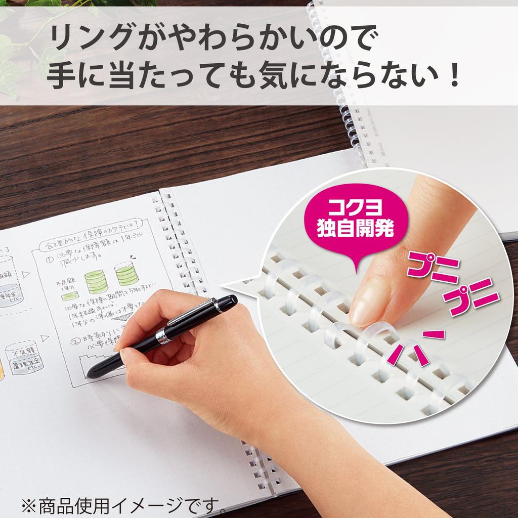 KOKUYO Soft Ring 80 Notebook, Clear, Sheets, Semi-B5, B-Ruled, Transparent, SU-SV508B-T