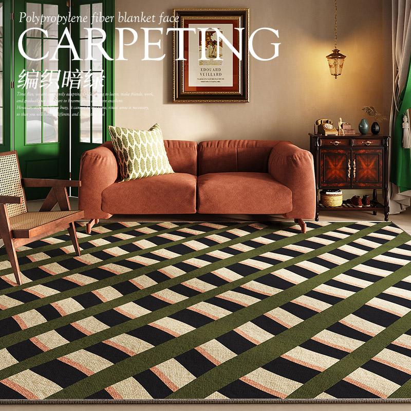 French Retro Living Room Decoration Carpets Thicken Bedside Rugs for Bedroom Large Area Home Non-slip Mat Washable Lounge Rug
