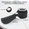 40X Magnifying Glass Rechargeable Handheld Magnifier with Light Brightness Adjustable Double Glass Lens Loupe 