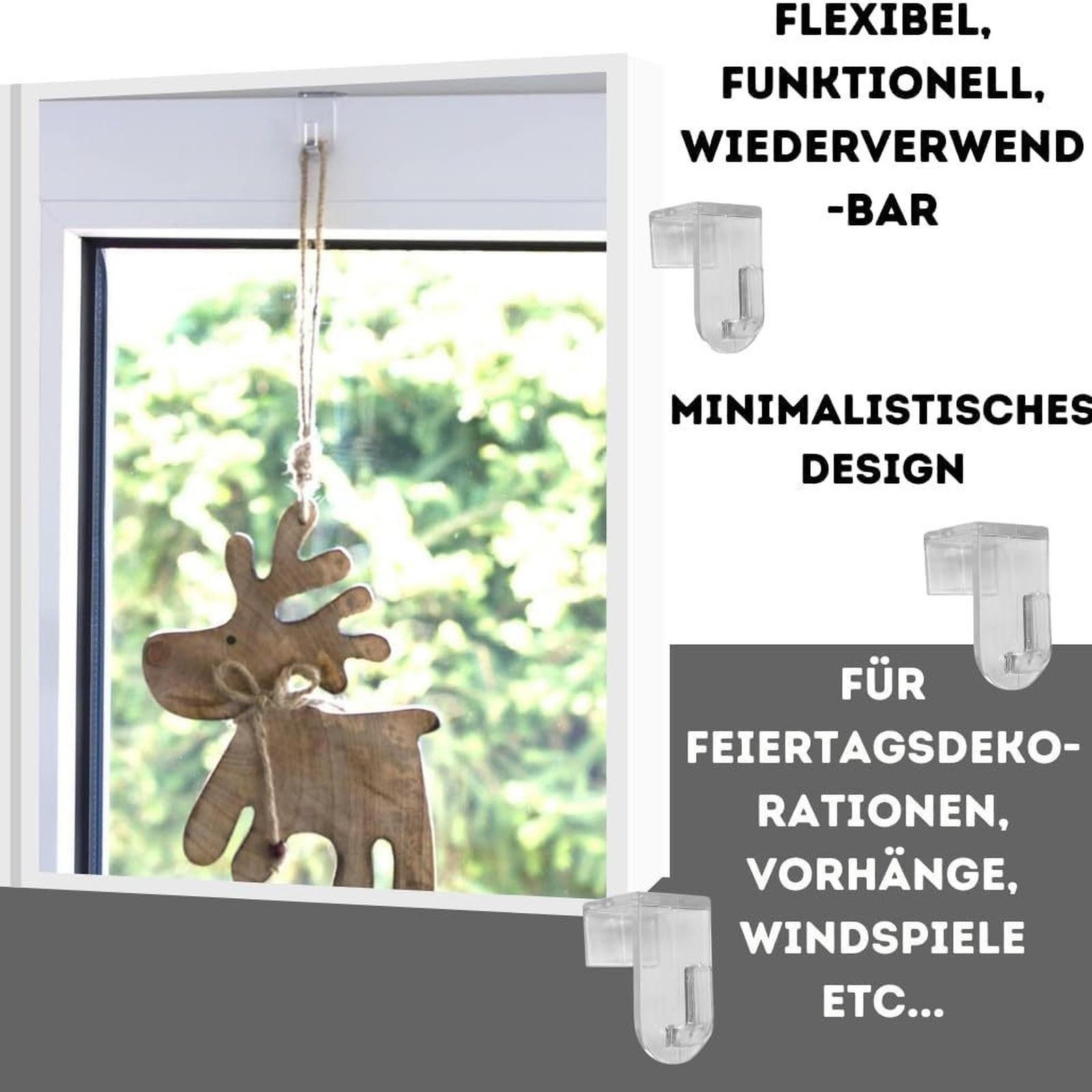 

20Pcs Clear Window Hooks 17mm Transparent Hangers for Window Decoration one size білий