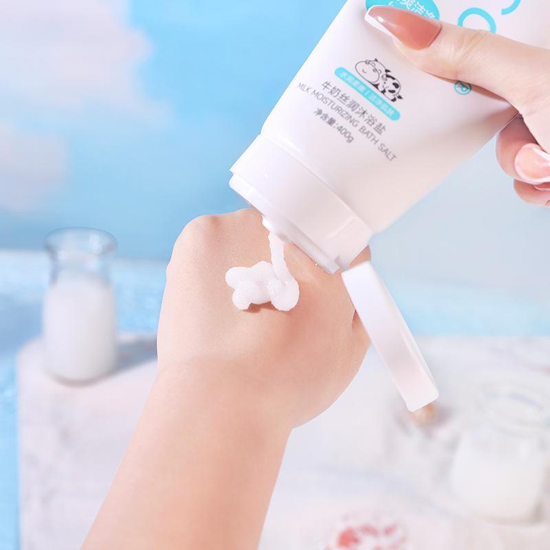 Nicor Silky Milk Bath Salt Body Scrub for Muscle Exfoliation and Whole Body Cleansing.