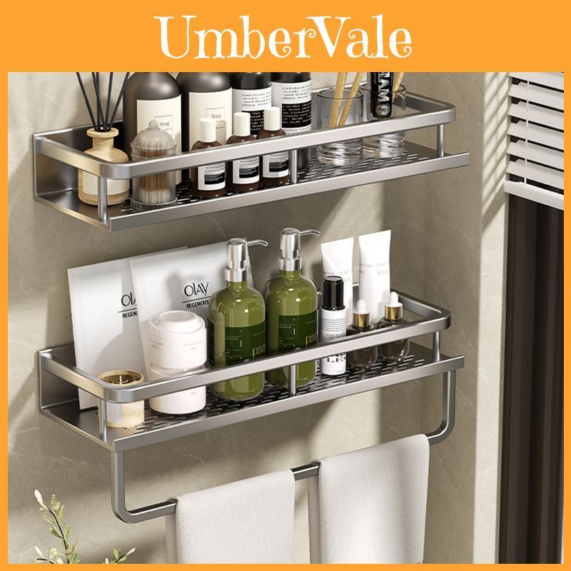 Aluminum Alloy Wall Mount Bathroom Shelf With Removable Design For Shower And Toilet Storage