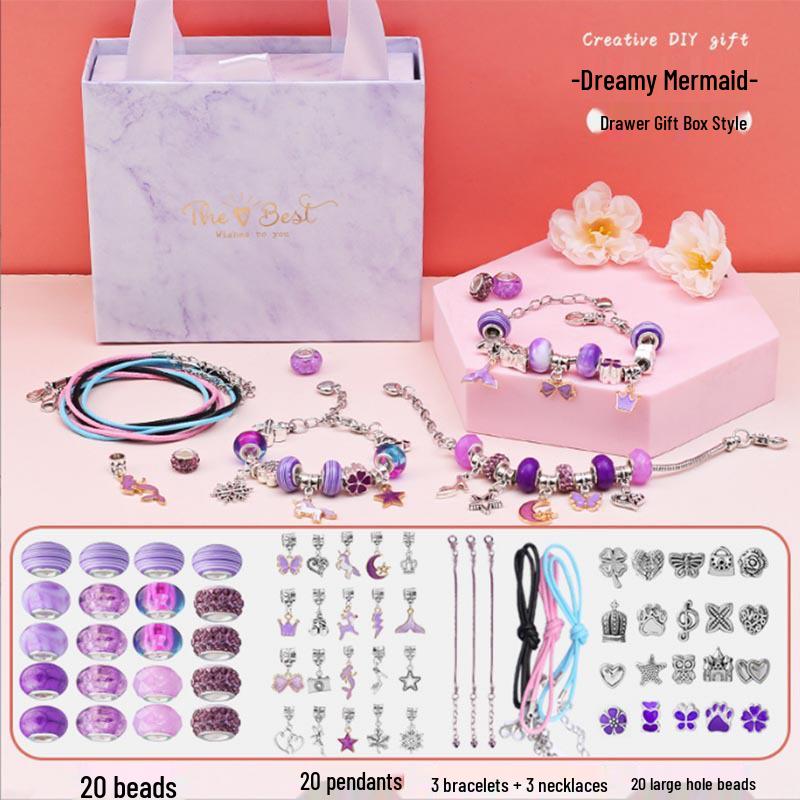 DIY Handmade Crystal Bead Bracelet Set - Holiday Gift Jewelry Accessories