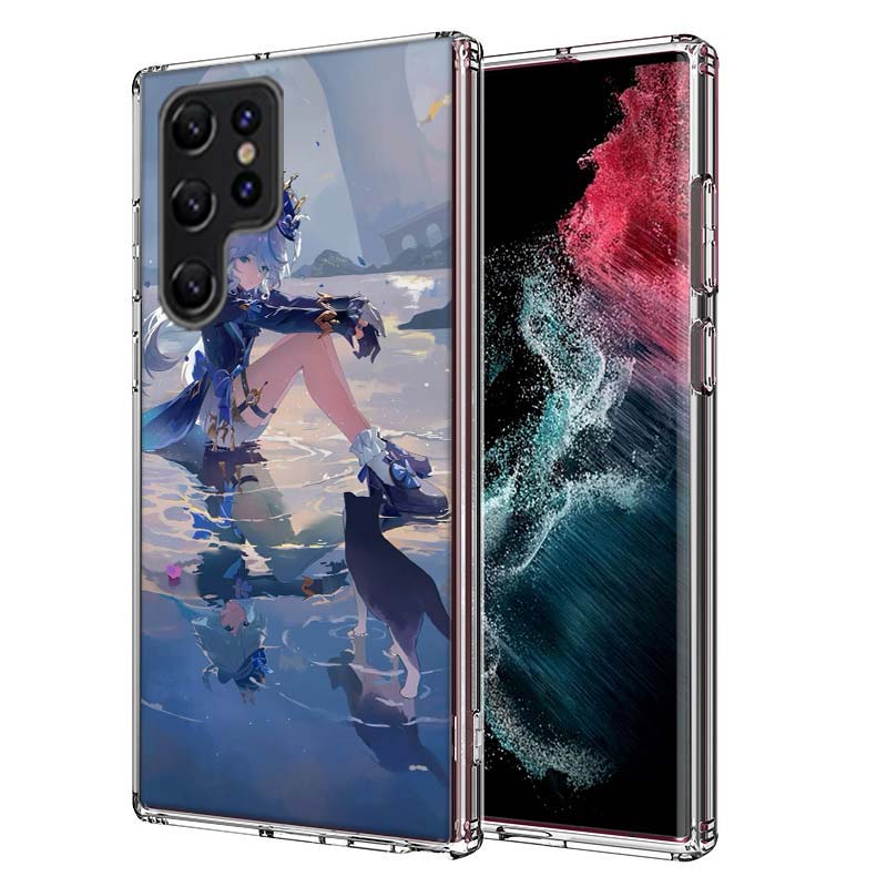 Cute Furina Genshin Impact Capa Phone Case For Samsung S26 Ultra S25 Edge Galaxy S23 S21 S20 S24 FE S22 S10 Plus Cover Clear TPU