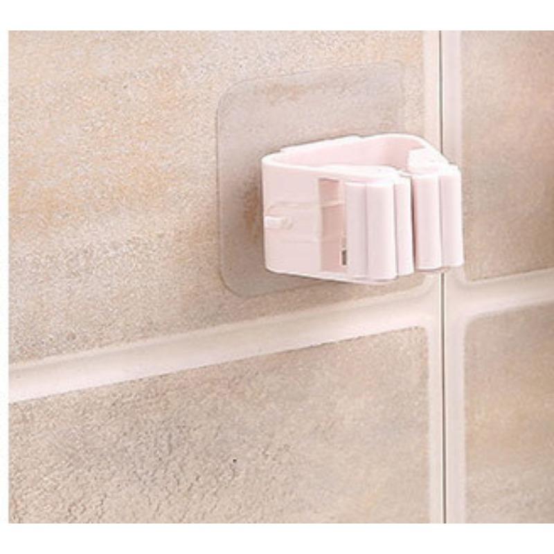 Non-trace Mop Clamp Non-punch Hanging Broom Rack Mop Clamp Hook Non-trace Bathroom Wall Shelf Mop
