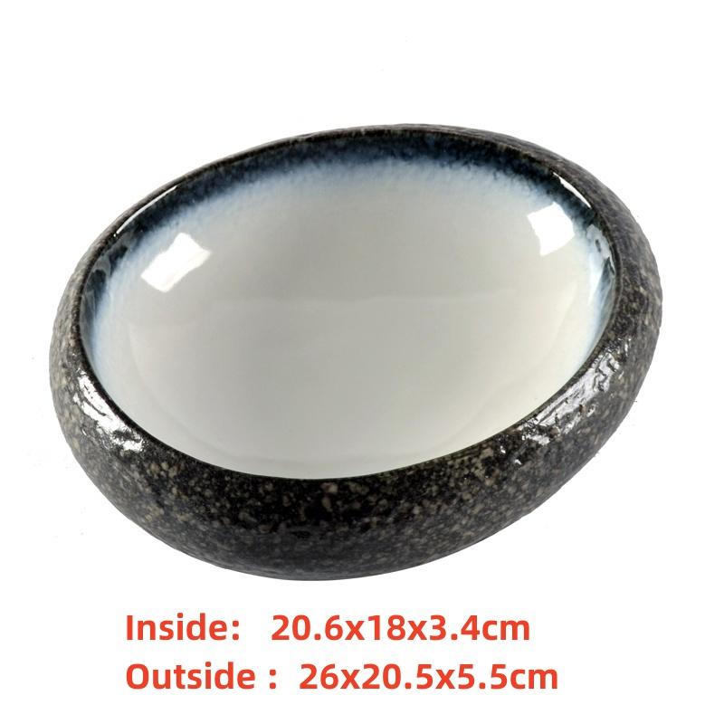 seafood Creative Stone Pattern Ceramic Bowl Thick Edge Sushi Bowl Sashimi Dessert Bowls Soup Bowls Restaurant Special Tableware