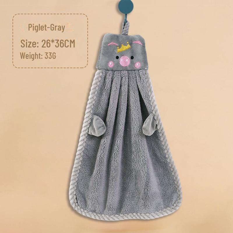 Quick-Drying Cute Coral Cartoon Towel for Bathroom/Kitchen
