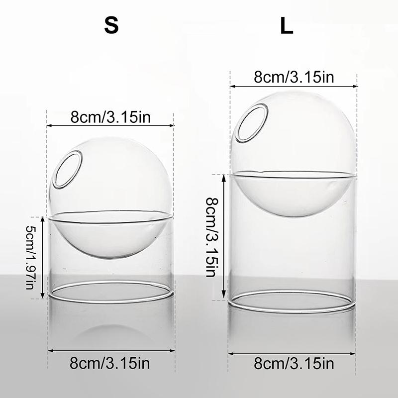 Flower Table Vase Round Glass Vase Terrarium Arrangement Container Decorative Vase