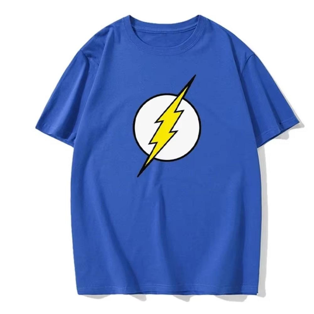 The BIG BANG Theory T Shirt The Lightning Print T-Shirt For Men Cotton Oversized Clothing Casual Street Short Sleeved Funny Tees