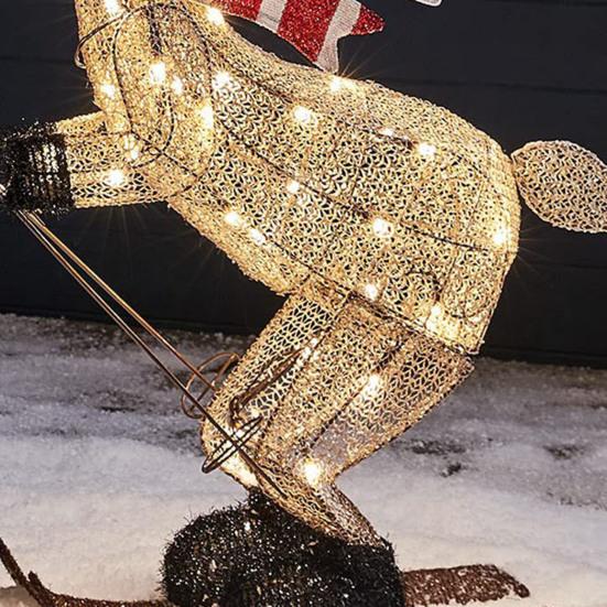 Outdoor Christmas Deer Lighting Festive LED 2D Acrylic Flat Reindeer Statue Waterproof Holiday Yard Decorations Xmas Festive Party Supplies