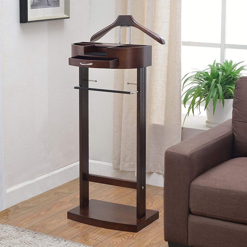 Solid Wood Floor-Standing Coat and Suit Rack for Home, Office, and Hotel