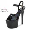 Fashion Shoes for Women 17CM High Heeled Sandals Open Toe Shoes Summer Buckle Strap Platform Party Club Striper Shoes Female Stiletto
