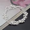 Women Shiny Faux Pearl Beads Bangle Shimmers Charm Chain Bracelet Jewelry Gift