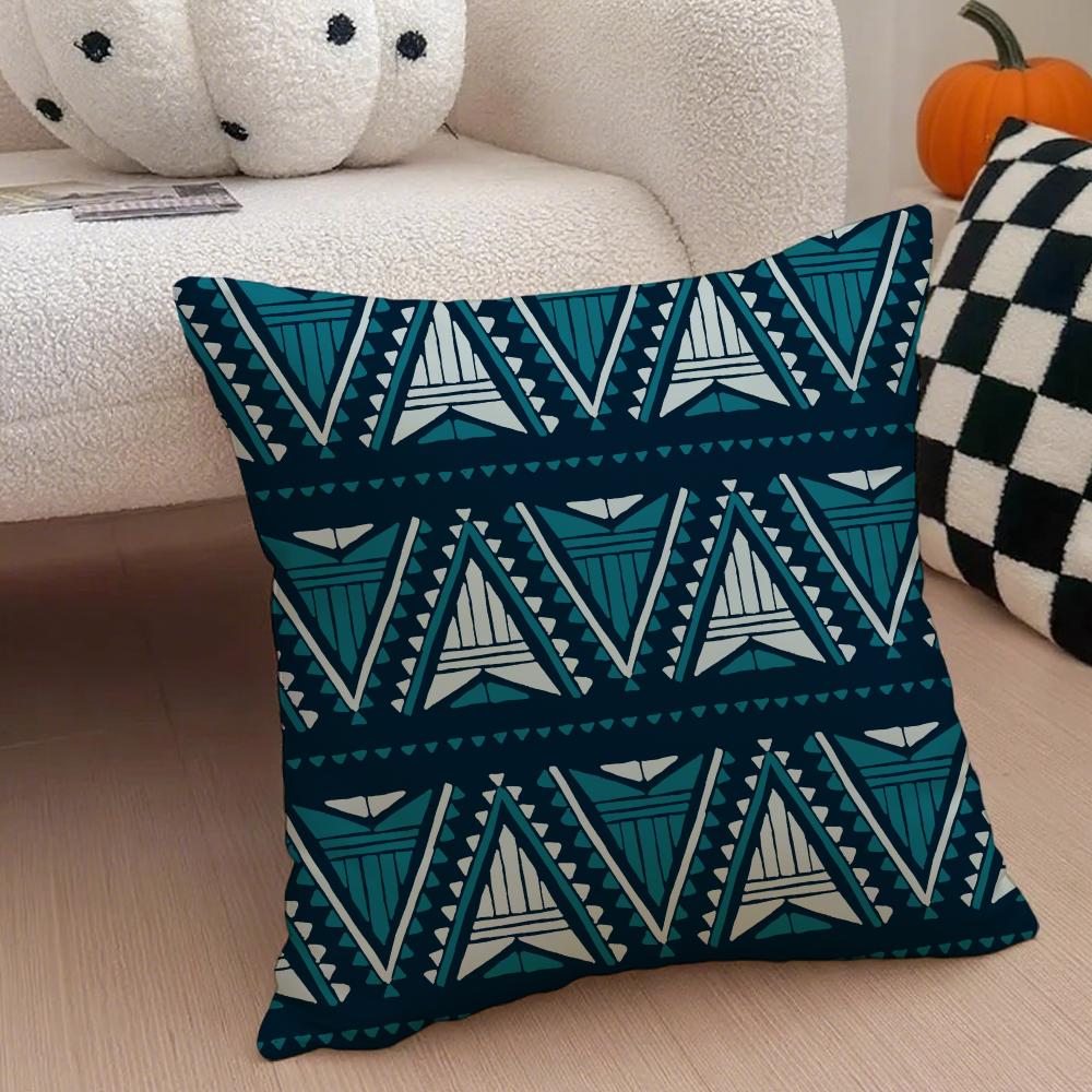 Boho Textile Pattern BBohemian Ethnic Prints Cushion Cover Throw Pillow Cover Hidden Button Durable Polyester Chair Cushion