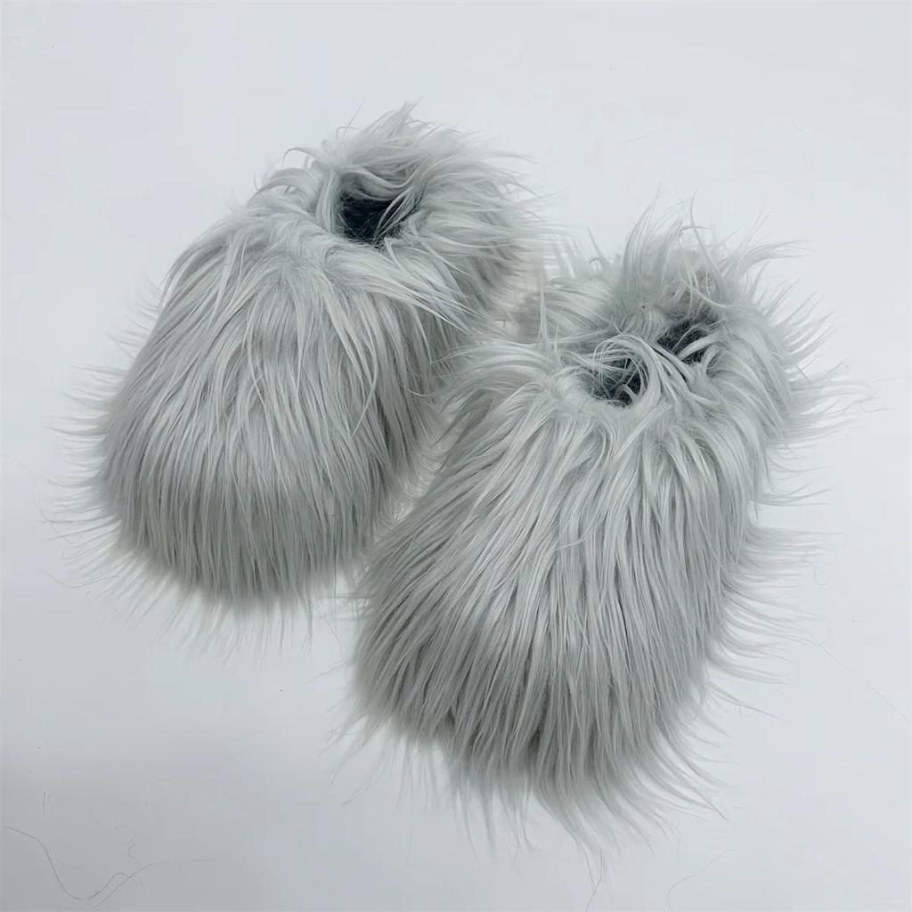 Spring and Autumn Classic Thick Bottom Hairy Slippers for Women's Outerwear 2024 New Thick Bottom Baotou Casual Half Slippers