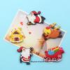 Creative Cartoon Christmas Fridge Magnet: Children's Black & White Board Sticker for Home Decoration and Messages
