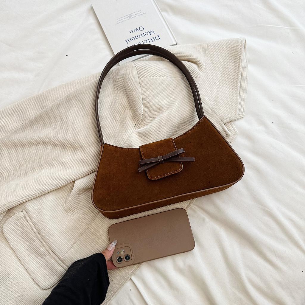 Small Niche, Simple and Versatile Bow Underarm Bag  New Style Commuting Baton Handbag Shoulder Bag