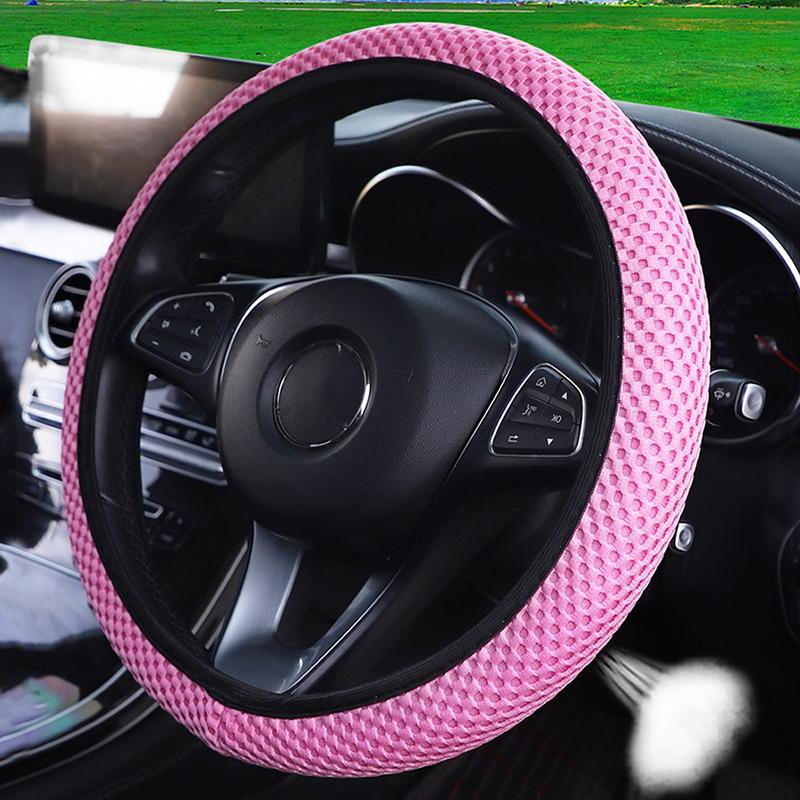 Universal Car Steering Wheel Protective Cover Breathable Elastic Band Anti Slip Flax Suitable 38Cm Four Seasons