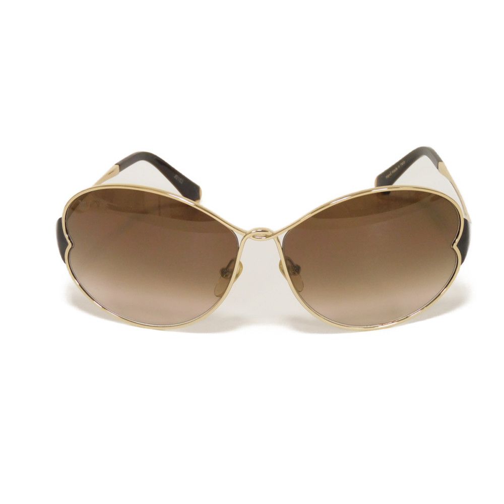 Used Daisy Butterfly Oval with Gold Plated LV Logo in Acetate Brown Gradient (12564 Z0262U 7968) from Japan AUTHENTIC