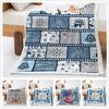 Anchor Nautical Lamb Wool Crystal Fleece Blanket Blanket Cartoon Animation Style Can Be Customized