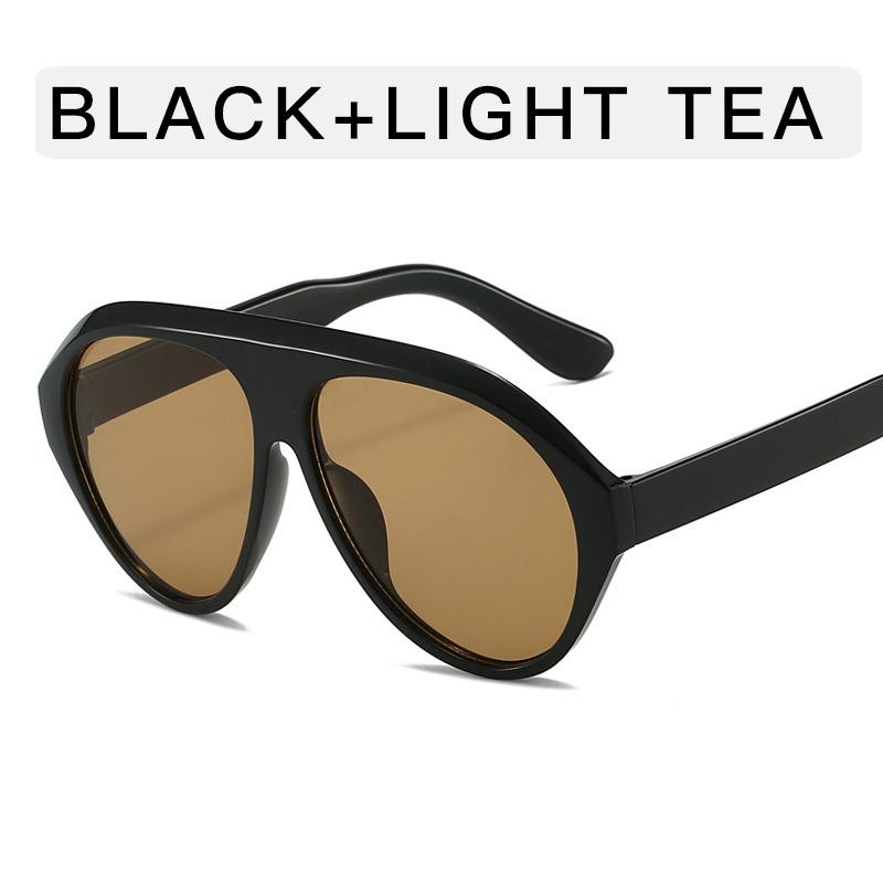 New Women Sunglasses High End Street Photography Modern Trendy Shaped Large Frame Pilot Sun Glasses Hip Hop Bouncy Sun Glasses