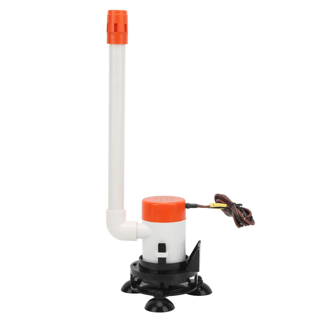 350GPH 12V Livewell Baitwell Aerator Pump Submersible Portable Bottom Suction Cup for Marine Boat