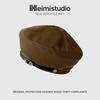 25 Early Autumn New Hat Women's Retro Big Head Beret Belt Rose High Quality Bud Hat
