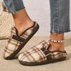 Fashion Women Slippers Fashion Outer Wear Style Women Cotton Slippers Retro Autumn Winter Warm Soft-soled Cotton Shoes Home Slides Women
