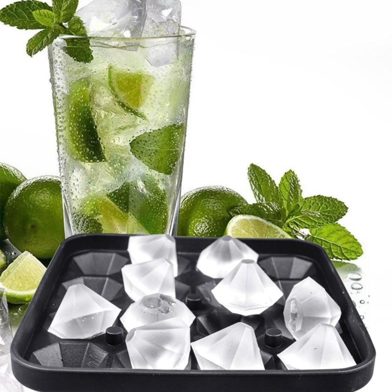 Eiswürfelschale mit 16 Schlitzen, multifunktionale Silikonformen, rautenförmiger Eiswürfelbereiter, Eiswürfelschale, DIY-Eiswürfelformen