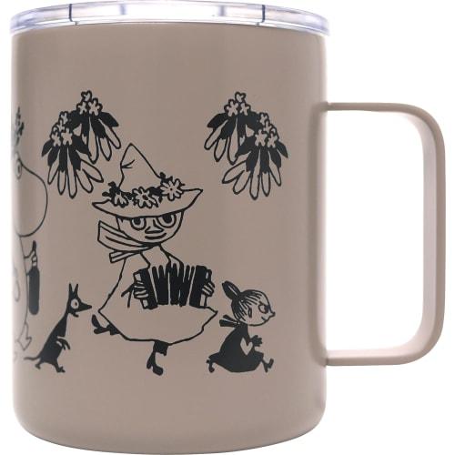 MOOMIN Stainless Steel Mug, 350ml, with Lid, Double-Walled Vacuum-Sealed, Boxed, Perfect for Gifting (Outing (GY))