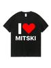 Funny I Love Mitski Wo Tshirt Summer Harajuku Tshirt Unisex Loose T-Shirt
