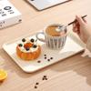 Cream Style Rectangular Plastic Serving Tray