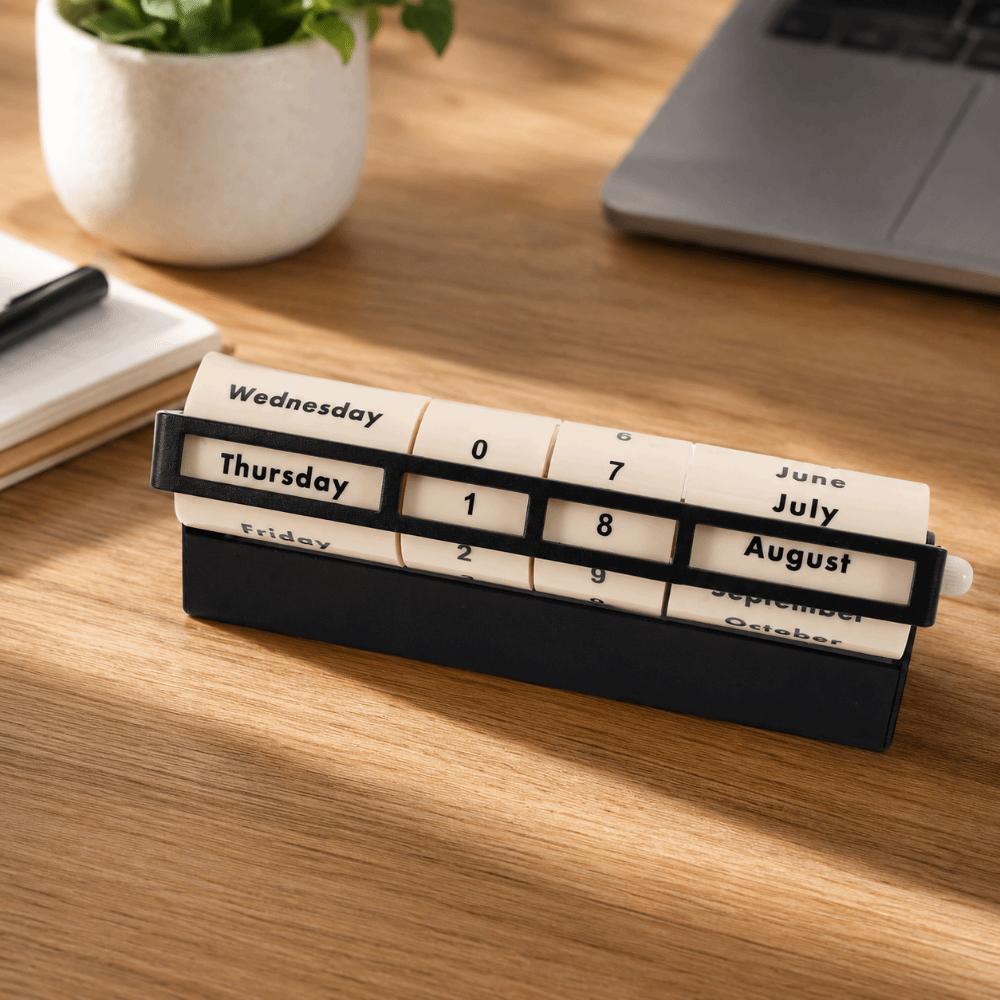 Study Rotating Perpetual Calendar Creative Rotating Wheel Calendar Desk Calendar Desktop Ornament