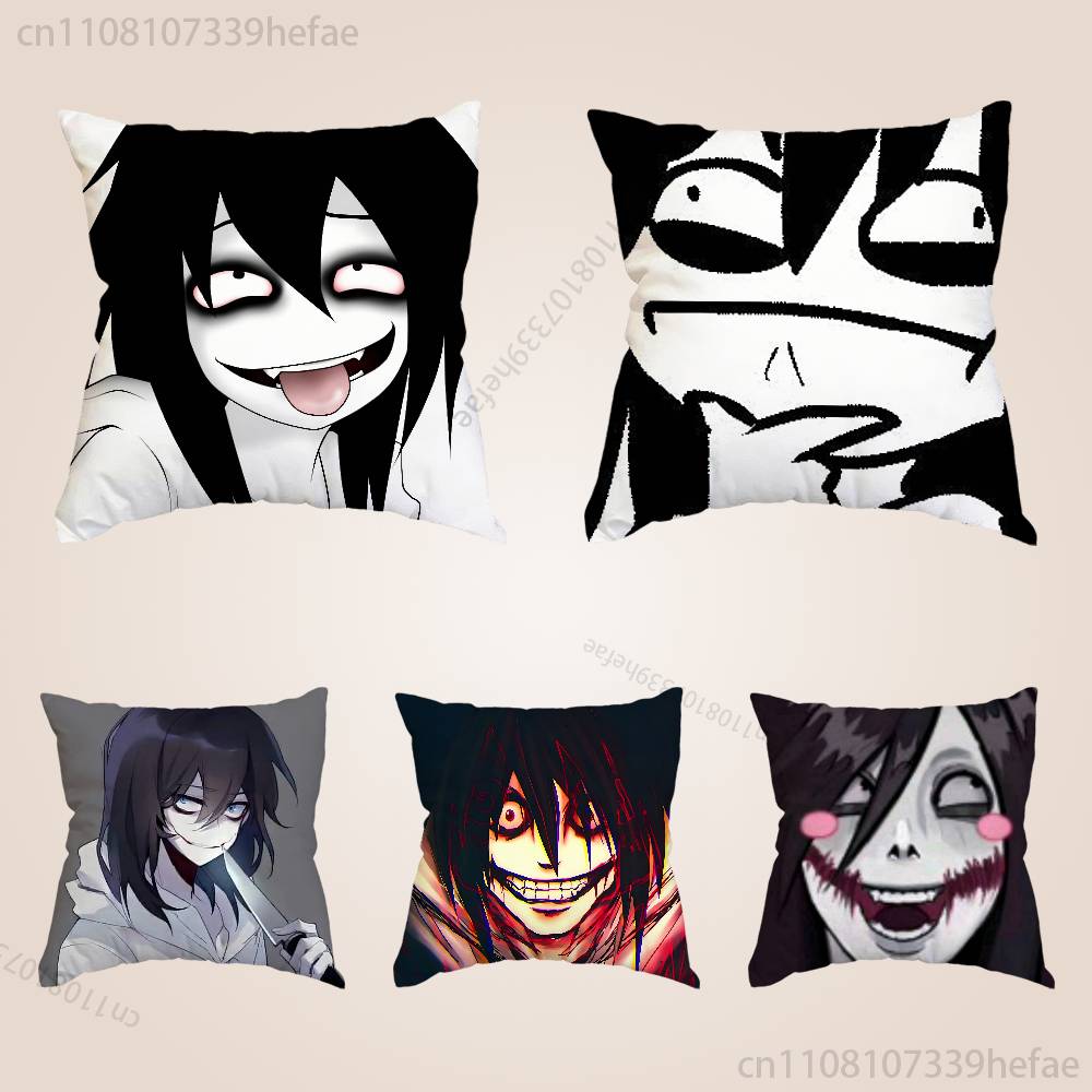 Creepy Urban Killer Jeff Pillow Case Plush Pillow Cases Home Decoration Pillow Cover for Sofa Bed Chair Living Room