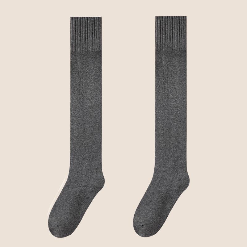Winter Warm Over-knee High Socks Women Plush Home Sleep Floor Long Socking Jk Solid Soft Thigh Stocking Fluffy Socks 1/2 Pairs