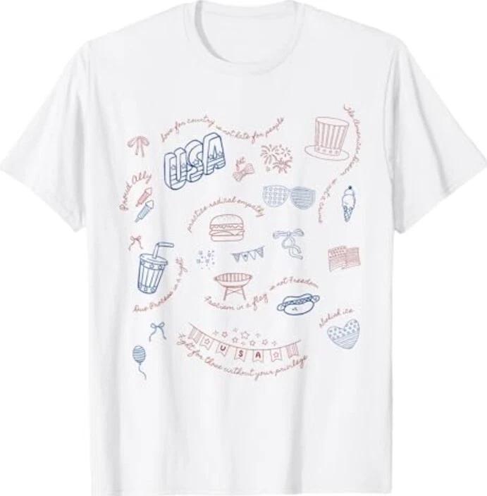 

Liberal 4th of July Subtle Message Resist Trump Patriotic T-Shirt 2XL